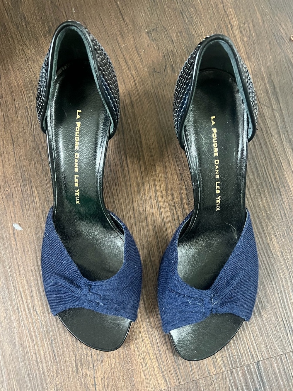 La Poudrée Dans Le Yeux Sequin Heels Blue & Black EU 38